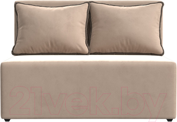 Изображение товара Диван Лига Диванов Лагуна (велюр бежевый/кант велюр коричневый)