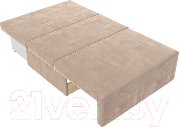 Изображение товара Диван Лига Диванов Лагуна (велюр бежевый/кант велюр коричневый)