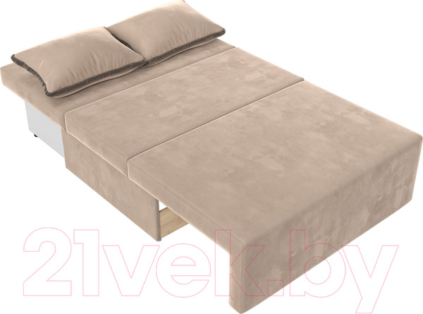 Изображение товара Диван Лига Диванов Лагуна (велюр бежевый/кант велюр коричневый)