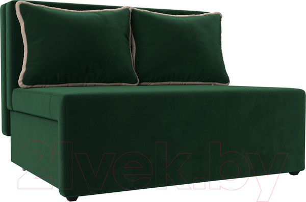 Изображение товара Диван Лига Диванов Лагуна (велюр зеленый/кант велюр бежевый)