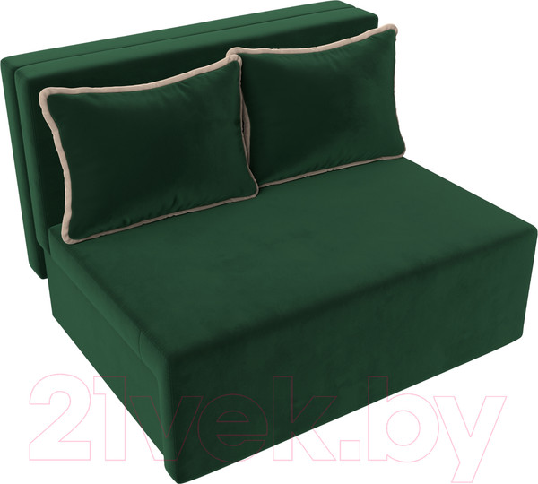 Изображение товара Диван Лига Диванов Лагуна (велюр зеленый/кант велюр бежевый)