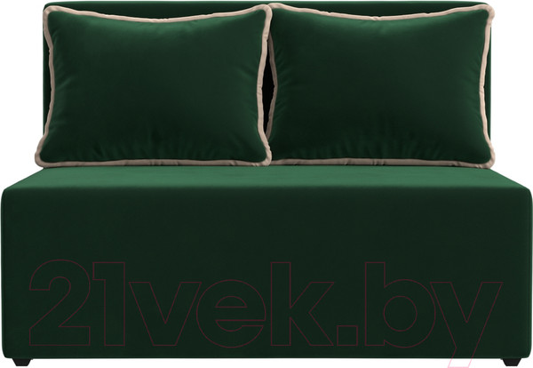 Изображение товара Диван Лига Диванов Лагуна (велюр зеленый/кант велюр бежевый)