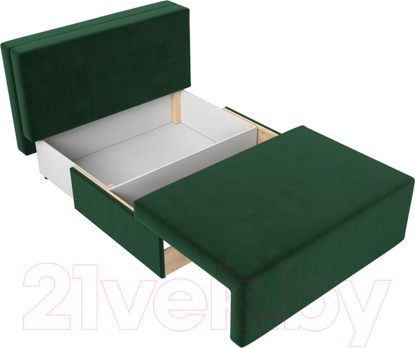 Изображение товара Диван Лига Диванов Лагуна (велюр зеленый/кант велюр бежевый)