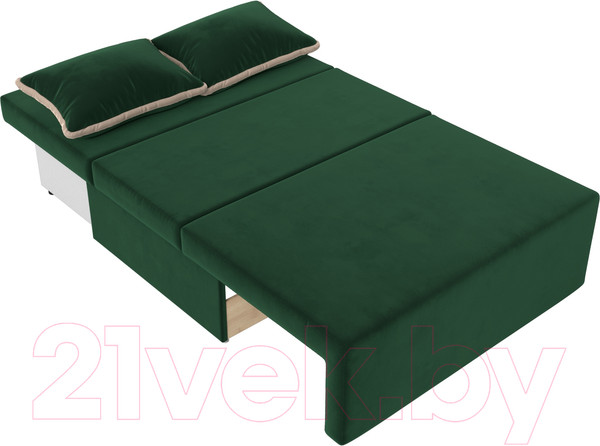 Изображение товара Диван Лига Диванов Лагуна (велюр зеленый/кант велюр бежевый)