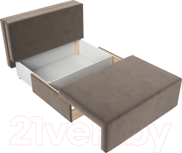 Изображение товара Диван Лига Диванов Лагуна (велюр коричневый/кант велюр бежевый)