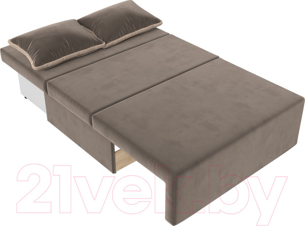 Изображение товара Диван Лига Диванов Лагуна (велюр коричневый/кант велюр бежевый)