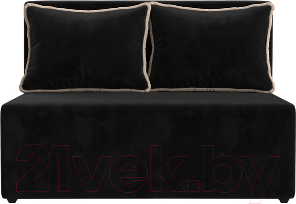 Изображение товара Диван Лига Диванов Лагуна (велюр черный/кант велюр бежевый)