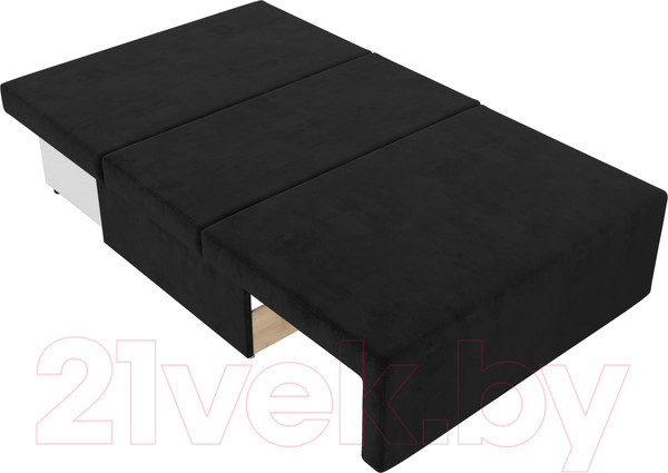 Изображение товара Диван Лига Диванов Лагуна (велюр черный/кант велюр бежевый)