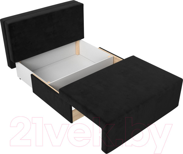 Изображение товара Диван Лига Диванов Лагуна (велюр черный/кант велюр бежевый)