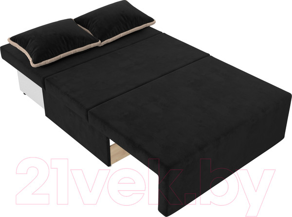 Изображение товара Диван Лига Диванов Лагуна (велюр черный/кант велюр бежевый)