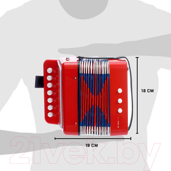Изображение товара Музыкальная игрушка Zabiaka Гармонь / 1767373 (красный)