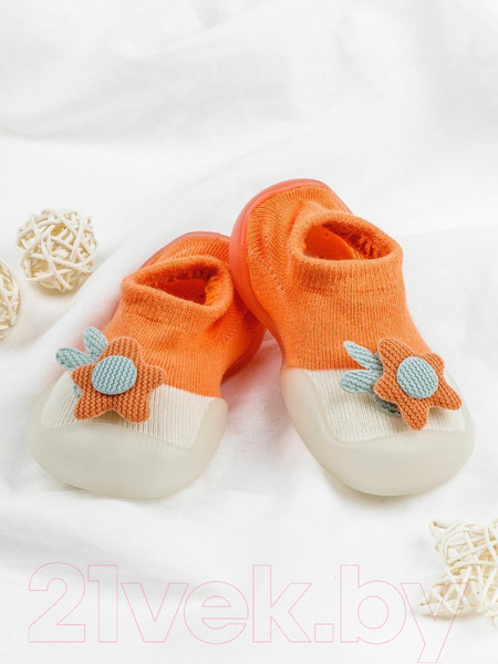 Изображение товара Пинетки Amarobaby First Step Pure Toys / AB-OB21-FSPC2OR/05-24 (оранжевый, р. 24)