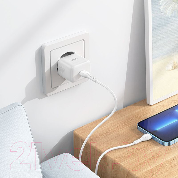 Изображение товара Адаптер питания сетевой Hoco N32 (белый)