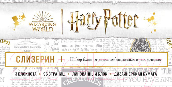 Изображение товара Набор блокнотов Эксмо Слизерин. Для амбициозных и находчивых / 9785041767099 (3шт)
