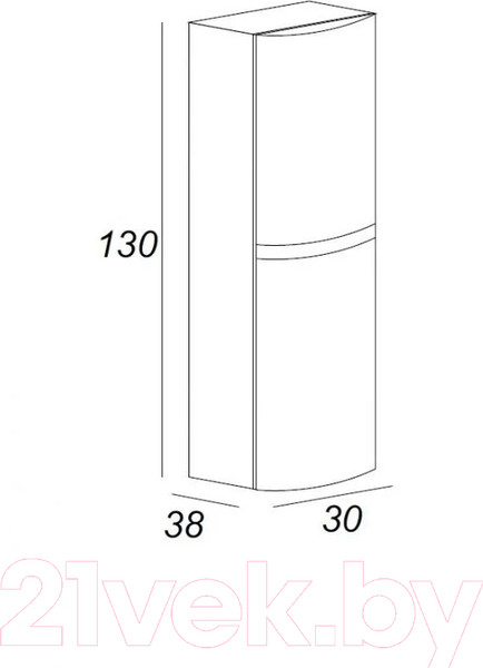 Изображение товара Шкаф-полупенал для ванной Cezares Vague 44323