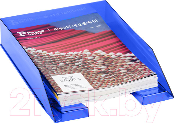 Изображение товара Лоток для бумаг Стамм Фаворит / ЛТГ-30563 (тонированный синий)