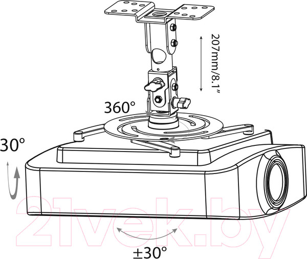 Изображение товара Кронштейн для проектора Cactus CS-VM-PR04-BK (черный)