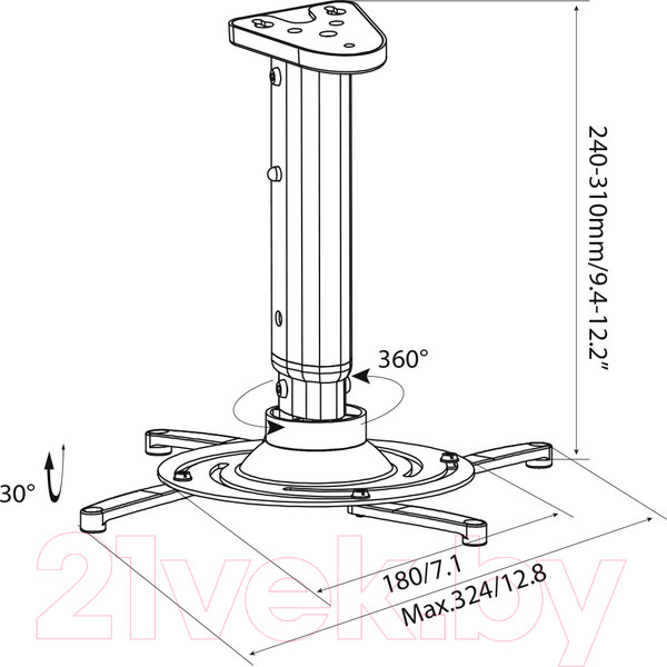 Изображение товара Кронштейн для проектора Cactus CS-VM-PR05M-BK (черный)