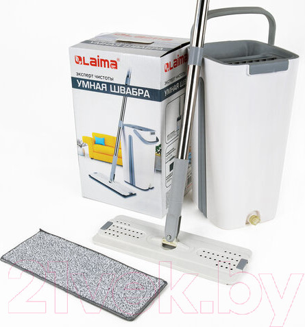 Изображение товара Набор для уборки Laima Pro Clean Швабра с отжимом и двухкамерным ведром / 607979