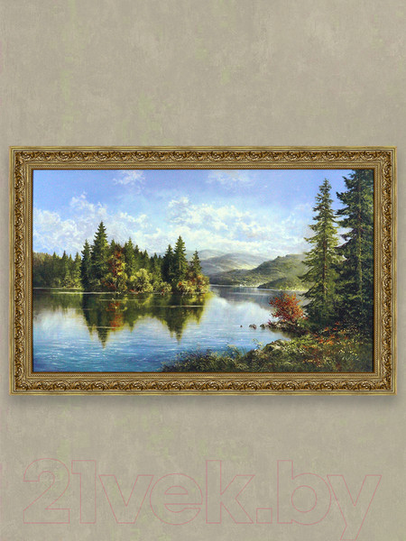 Изображение товара Картина Декарт Река в хвойном лесу 8Л2546 (в раме)