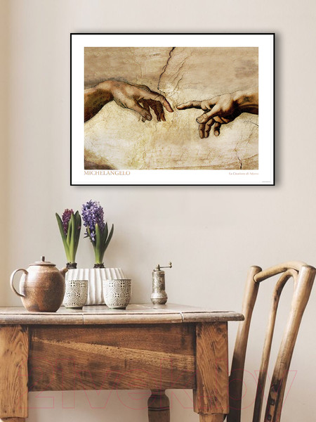 Изображение товара Картина Декарт Прикосновение Сотворение Адама 8Л1891 (в раме)