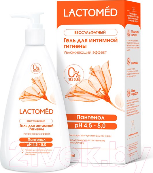 Изображение товара Гель для интимной гигиены Lactomed Увлажняющий ежедневный уход (200мл)