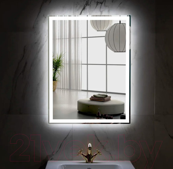 Изображение товара Зеркало Пекам Greta 50x80 / greta-50x80B (с подсветкой и бесконтактным сенсором)