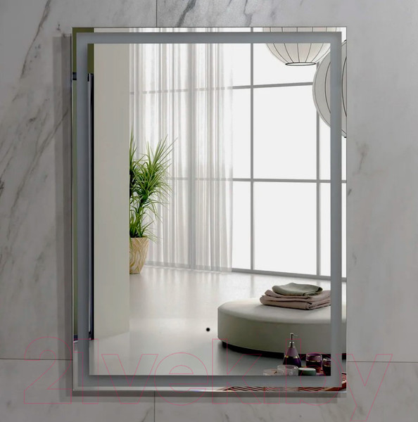 Изображение товара Зеркало Пекам Greta 50x80 / greta-50x80B (с подсветкой и бесконтактным сенсором)