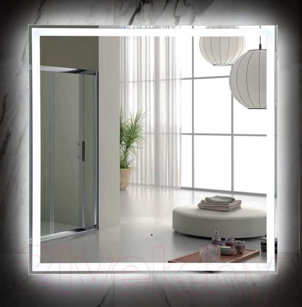 Изображение товара Зеркало Пекам Greta 60x60 / greta-60x60B (с подсветкой и бесконтактным сенсором)