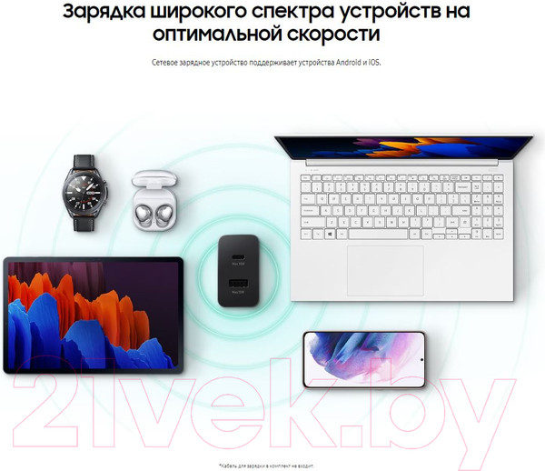 Изображение товара Адаптер питания сетевой Samsung EP-TA220NBEGRU (черный)