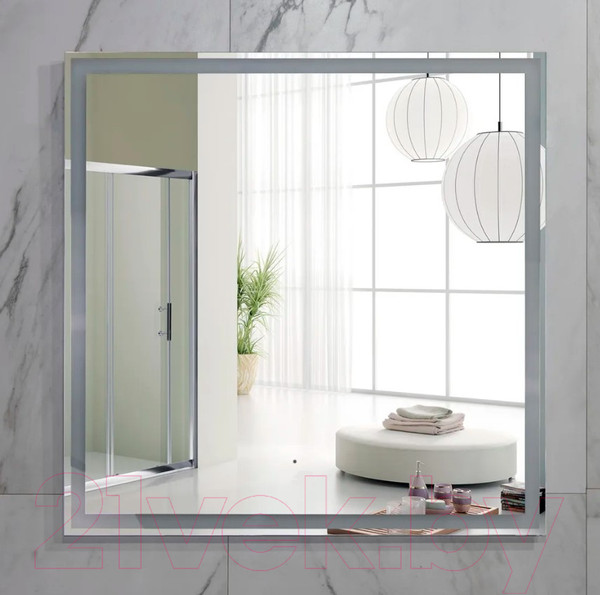 Изображение товара Зеркало Пекам Greta 80x80 / greta-80x80B (с подсветкой и бесконтактным сенсором)