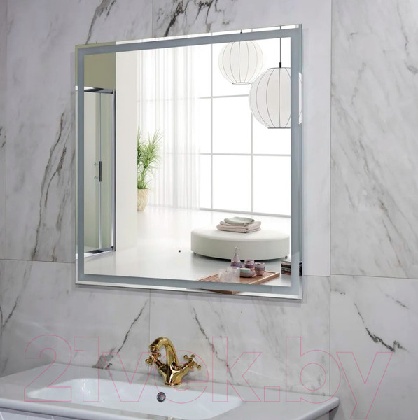 Изображение товара Зеркало Пекам Greta 80x80 / greta-80x80B (с подсветкой и бесконтактным сенсором)