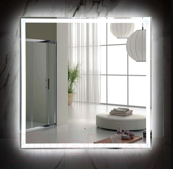 Изображение товара Зеркало Пекам Greta 80x80 / greta-80x80B (с подсветкой и бесконтактным сенсором)