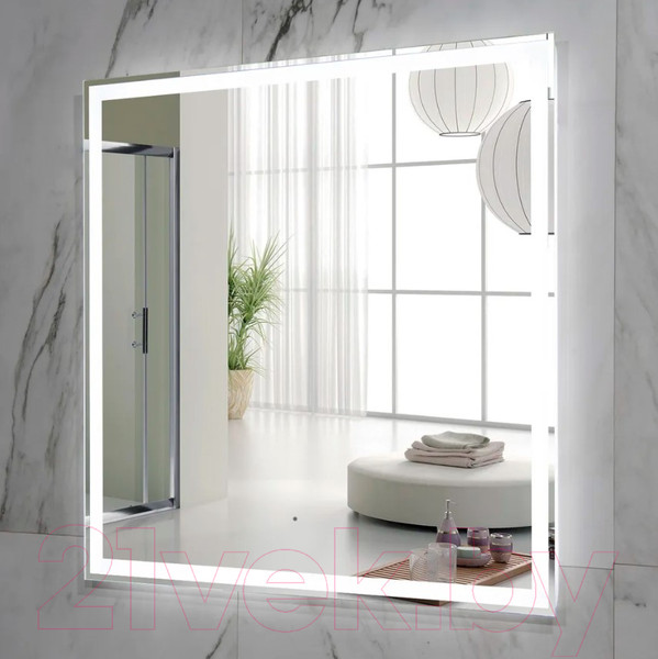 Изображение товара Зеркало Пекам Greta 80x80 / greta-80x80B (с подсветкой и бесконтактным сенсором)