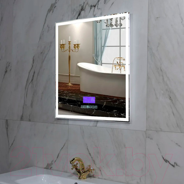 Изображение товара Зеркало Пекам Greta 80x90 / greta-80x90M (с подсветкой и многофункциональной панелью)