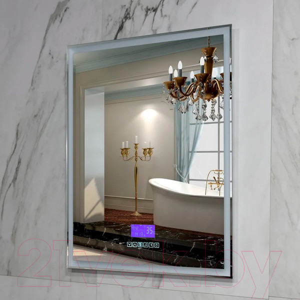 Изображение товара Зеркало Пекам Greta 80x90 / greta-80x90M (с подсветкой и многофункциональной панелью)