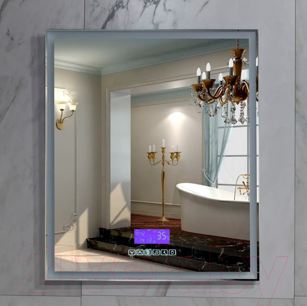 Изображение товара Зеркало Пекам Greta 80x90 / greta-80x90M (с подсветкой и многофункциональной панелью)