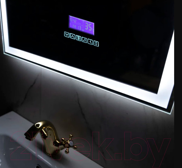 Изображение товара Зеркало Пекам Greta 80x90 / greta-80x90MP (с подсветкой, с многофункциональной панелью, подогрев)