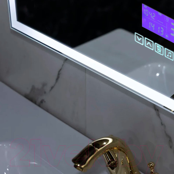 Изображение товара Зеркало Пекам Greta 90x80 / greta-90x80M (с подсветкой, с многофункциональной панелью)