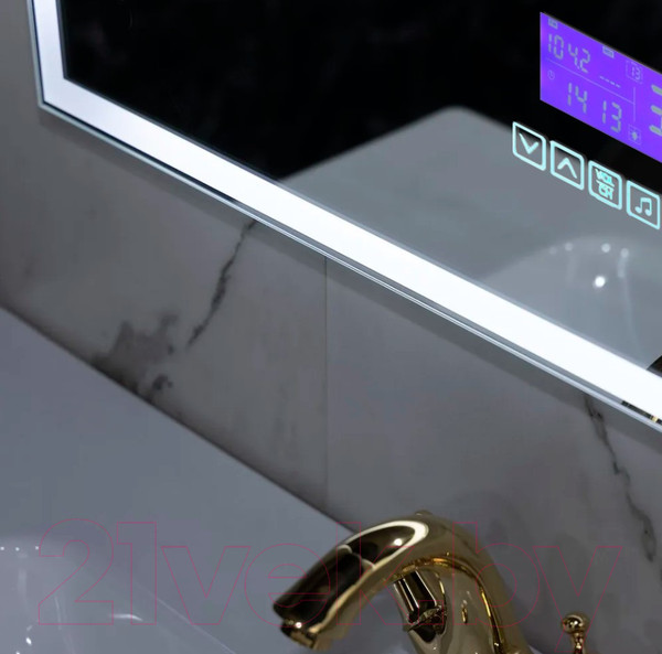 Изображение товара Зеркало Пекам Greta 90x80 / greta-90x80MP (с подсветкой, с многофункциональной панелью, подогрев)