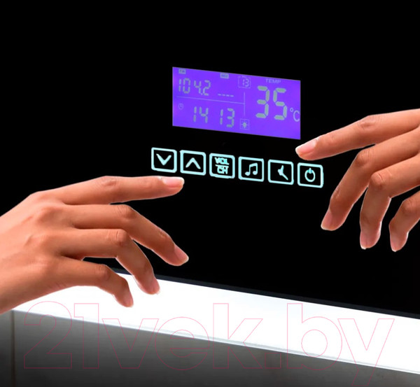 Изображение товара Зеркало Пекам Greta 90x80 / greta-90x80MP (с подсветкой, с многофункциональной панелью, подогрев)