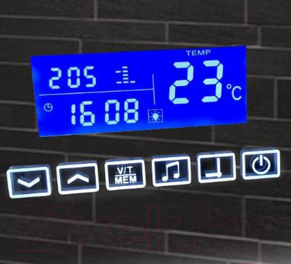 Изображение товара Зеркало Пекам Greta 90x80 / greta-90x80MP (с подсветкой, с многофункциональной панелью, подогрев)