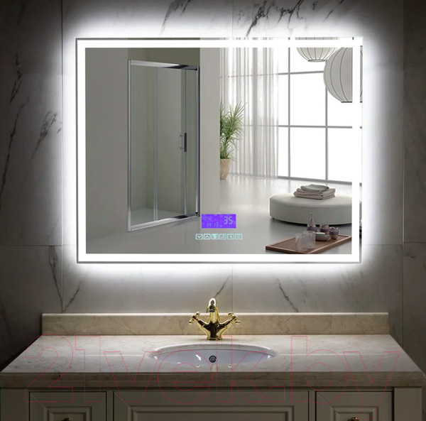 Изображение товара Зеркало Пекам Greta 100x80 / greta-100x80M (с подсветкой, с многофункциональной панелью)