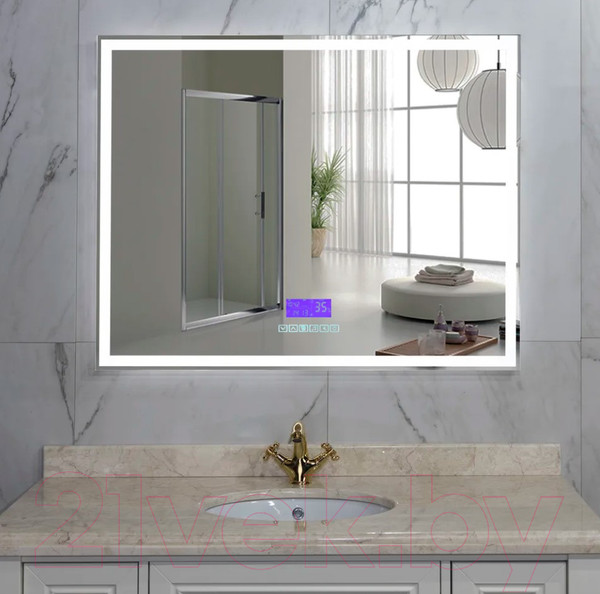 Изображение товара Зеркало Пекам Greta 100x80 / greta-100x80M (с подсветкой, с многофункциональной панелью)