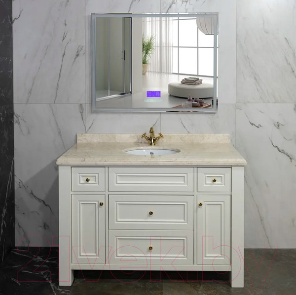 Изображение товара Зеркало Пекам Greta 100x80 / greta-100x80M (с подсветкой, с многофункциональной панелью)