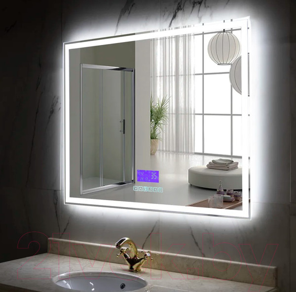 Изображение товара Зеркало Пекам Greta 100x80 / greta-100x80M (с подсветкой, с многофункциональной панелью)