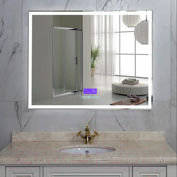 Изображение товара Зеркало Пекам Greta 100x80 / greta-100x80MP (с подсветкой, с многофункциональной панелью, подогрев)