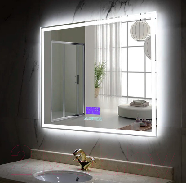 Изображение товара Зеркало Пекам Greta 100x80 / greta-100x80MP (с подсветкой, с многофункциональной панелью, подогрев)