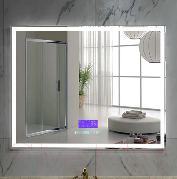 Изображение товара Зеркало Пекам Greta 100x80 / greta-100x80MP (с подсветкой, с многофункциональной панелью, подогрев)