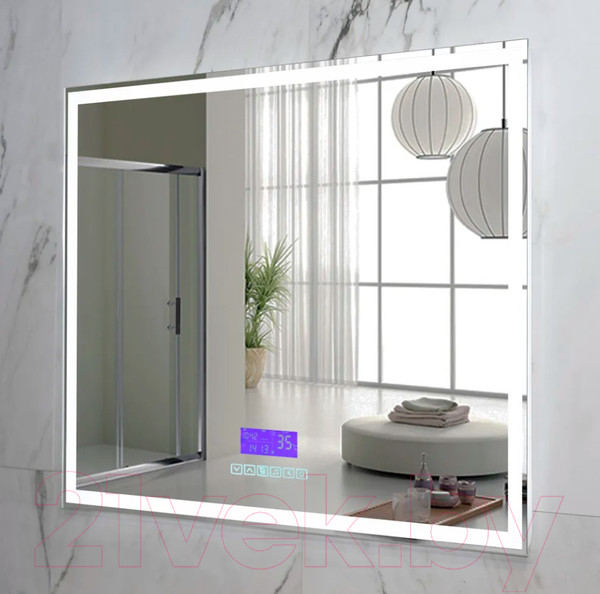 Изображение товара Зеркало Пекам Greta 100x80 / greta-100x80MP (с подсветкой, с многофункциональной панелью, подогрев)